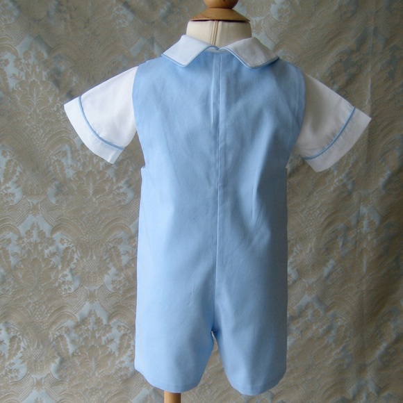 Spring, Summer, Easter Smocked Shortall 2 Set boys - Picture 2 of 6